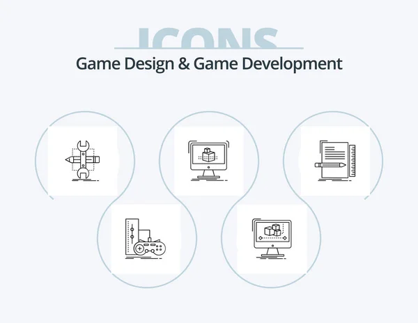Game Design Game Development Line Icon Pack Icon Design Microphone — Image vectorielle