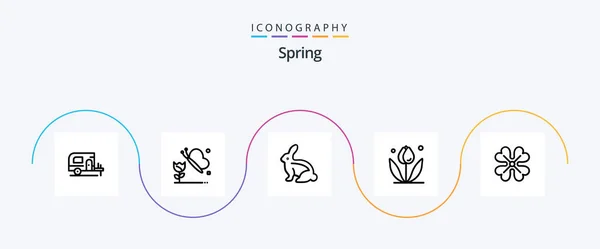 Spring Line Icon Pack Including Spring Flower Anemone Flower Easter — Stockový vektor