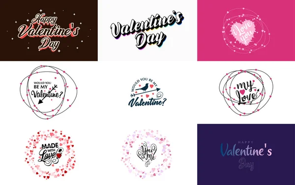 Valentine Valentine Holiday Lettering Greeting Card — Vetor de Stock