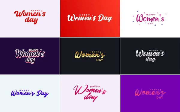 International Women Day Lettering Happy Women Day Greeting Love Shape — Wektor stockowy