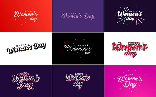 International Women Day Lettering Love Shape Suitable Use Cards Invitations — 图库矢量图片