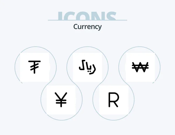 Currency Line Filled Icon Pack Icon Design Ruble New Money — Image vectorielle