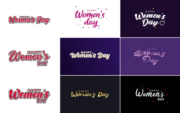 International Women Day Vector Hand Written Typography Background — Image vectorielle