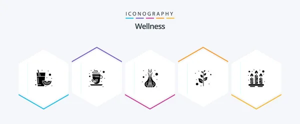 Wellness Glyph Icon Pack Including Spa Spa Relaxation Peace — Wektor stockowy