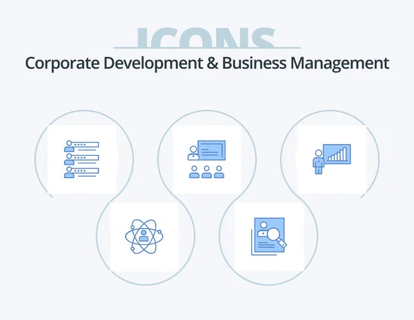 Корпоративное Развитие Управление Бизнесом Blue Icon Pack Icon Design Люди — стоковый вектор