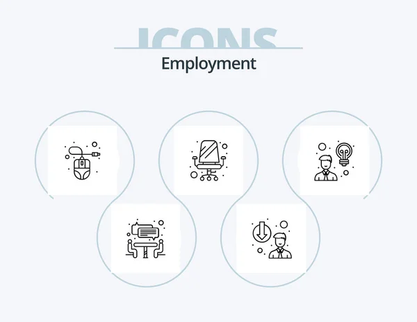 Employment Line Icon Pack Icon Design Downgrade Degradation Interview Career — Stok Vektör