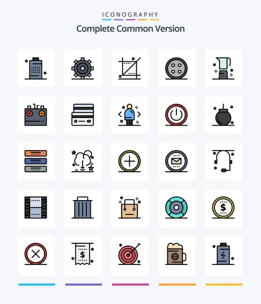 Creative Complete Common Version Line Filled Icon Pack Shirt Clothing — Image vectorielle