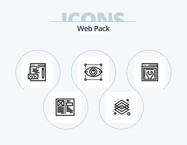 Web Pack Line Icon Pack Icon Design Virtual Environmentd Shapes — Stock Vector