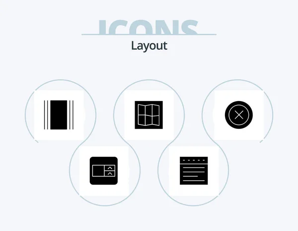 Layout Glyph Icon Pack Icon Design Wireframe Horizontal Layout — Image vectorielle
