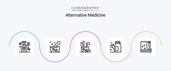 Alternative Medicine Line Icon Pack Including Medicine Healthcare Soup Health — Archivo Imágenes Vectoriales