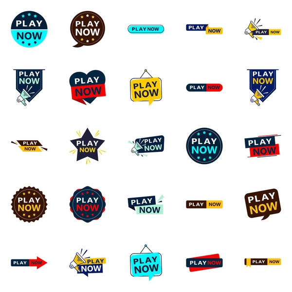 Get Your Customers Playing Our Pack Play Now Banners — Vector de stock