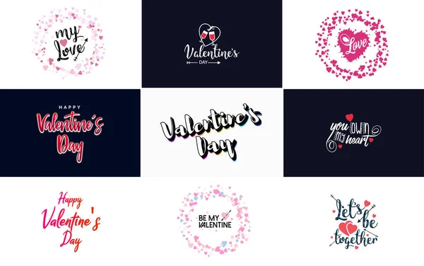 Love Word Art Design Heart Shaped Gradient Background — Stockvector