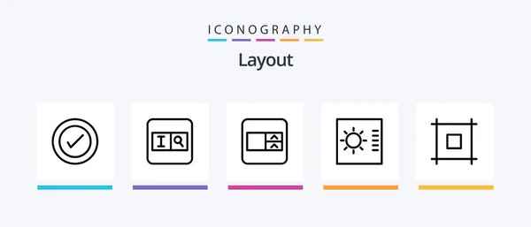 Layout Line Icon Pack Including Layout Layout Gauge Layout Creative — Stockový vektor