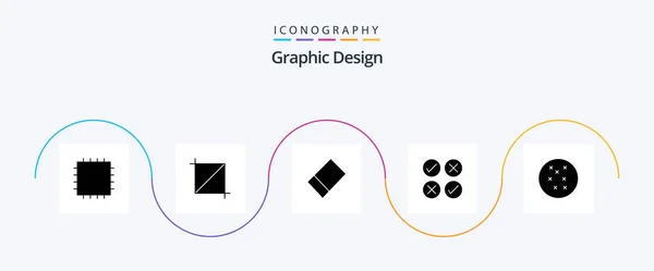 Design Glyph Icon Pack Including Cross Stitch — Stok Vektör