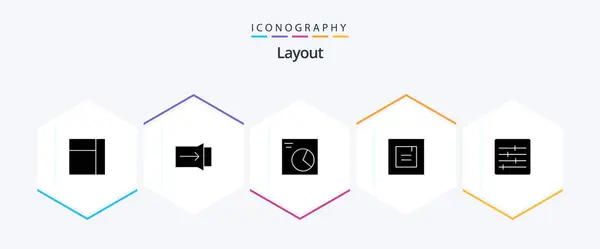 Layout Glyph Icon Pack Including Layout Layout — Stockvektor