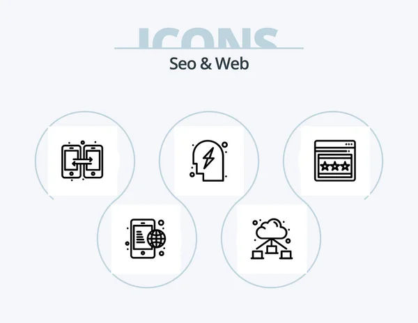 Seo Web Line Icon Pack Icon Design Target Man Seo — Stok Vektör