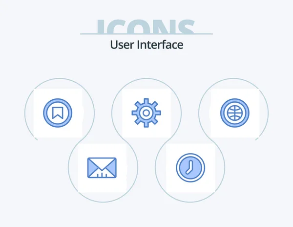 User Interface Blue Icon Pack Icon Design Internet Globe User — Vector de stock