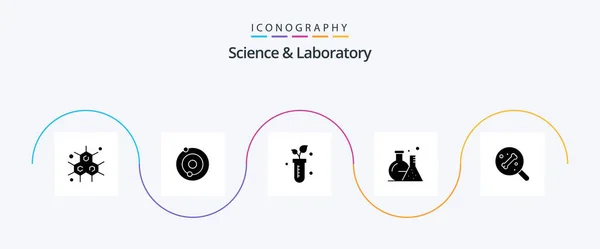 Science Glyph Icon Pack Including Bone Lab Search Lab — Stok Vektör