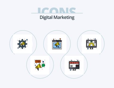 Digital Marketing Line Filled Icon Pack 5 Icon Design. content. blog. filter. screen. growth