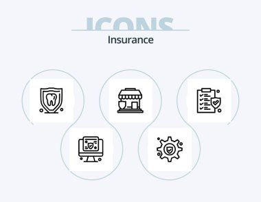 Insurance Line Icon Pack 5 Icon Design. umbrella. insurance. church. life. education