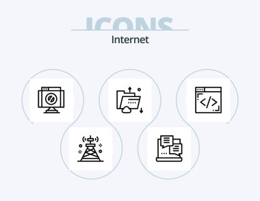 Internet Line Icon Pack 5 Icon Design. internet. server. browser. internet. data