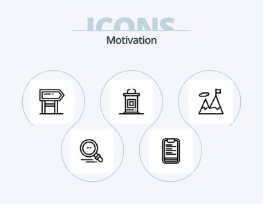 Motivation Line Icon Pack 5 Icon Design. scenery. landscape. board. motivation. heart