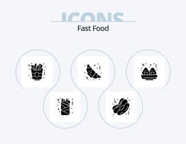 Fast Food Glyph Icon Pack 5 Icon Design. . . food. fast. food