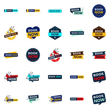 Get Your Customers Excited to Book with Our Pack of 25 Book Now Banners