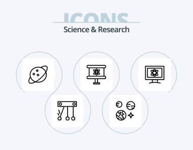 Science Line Icon Pack 5 Icon Design. science. atom. science. space. s
