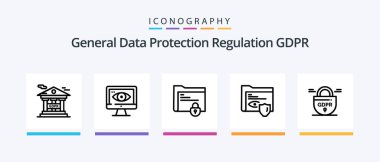 Gdpr Line 5 Icon Pack Including world. legal. gdpr. law. gdpr. Creative Icons Design