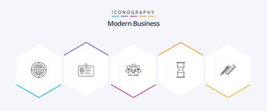 Modern Business 25 Line icon pack including leader. ceo. corporate. business. pass