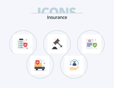Insurance Flat Icon Pack 5 Icon Design. policy. health. document. law. protection