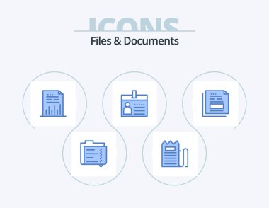 Files And Documents Blue Icon Pack 5 Icon Design. document. badge. payment. graph. document