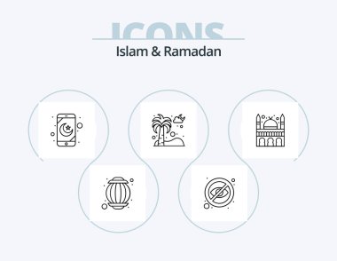 Islam And Ramadan Line Icon Pack 5 Icon Design. blind. islam. dates. fire. cloud