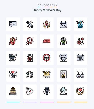 Creative Happy Mothers Day 25 Line FIlled icon pack  Such As children. baby. child care. love. day