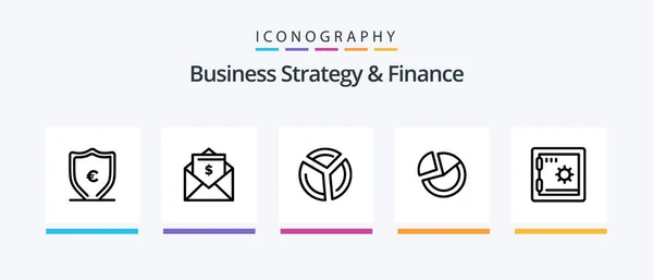 Business Strategy Finance Line Icon Pack Including Chart Find Business — Stockový vektor