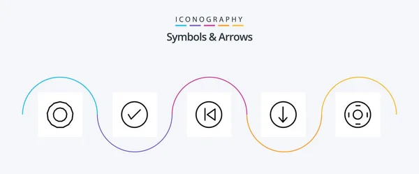 Symbols Arrows Line Icon Pack Including Symbolism Cosmos Arrow Left — Stock vektor