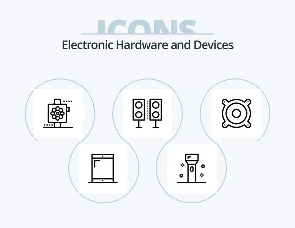 Devices Line Icon Pack Icon Design Add Data Database Cancel — Vetor de Stock