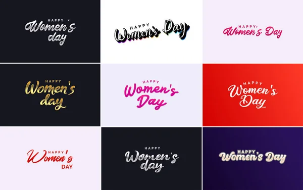 Abstract Happy Women Day Logo Woman Face Love Vector Design — Stockvektor