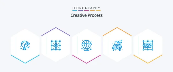 Creative Process Blue Icon Pack Including Picture Creative Creative Design — Archivo Imágenes Vectoriales