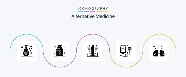 Alternative Medicine Glyph Icon Pack Including Tools Healthcare Medicine Doctor — Image vectorielle