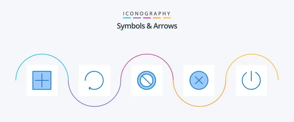 Symbols Arrows Blue Icon Pack Including Tumbler Cancel Switch Hide — Διανυσματικό Αρχείο