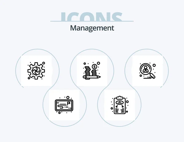 Management Line Icon Pack Icon Design Vip Premium Recruitment Diamond — Stock Vector