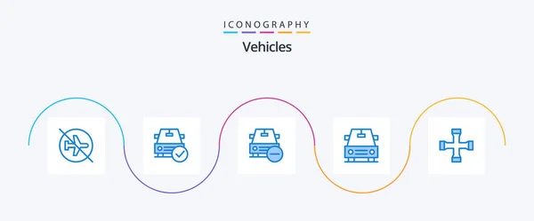 Vehicles Blue Icon Pack Including Construction Tools Car Done Vehicles — Archivo Imágenes Vectoriales