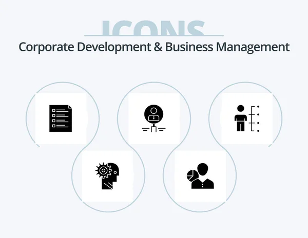 Corporate Development Business Management Glyph Icon Pack Icon Design List — Stock vektor