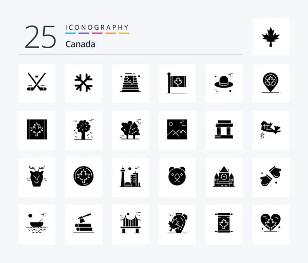 Канада Дюймовый Набор Значков Включая Карту Канада Канада Осень Свадебный — стоковый вектор