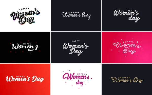 Abstract Happy Women Day Logo Women Face Love Vector Logo — Vettoriale Stock