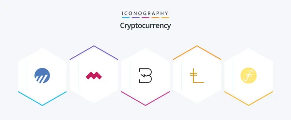 Cryptocurrency Flat Icon Pack Including Crypto Fair Coin Coin Crypto — 图库矢量图片