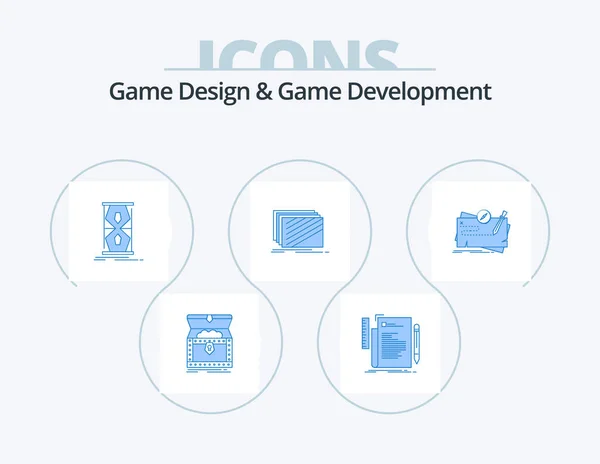Game Design Game Development Blue Icon Pack Icon Design Layout — Stok Vektör