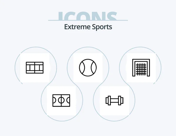 Sport Line Icon Pack Icon Design Line Field Finish Sight — Archivo Imágenes Vectoriales